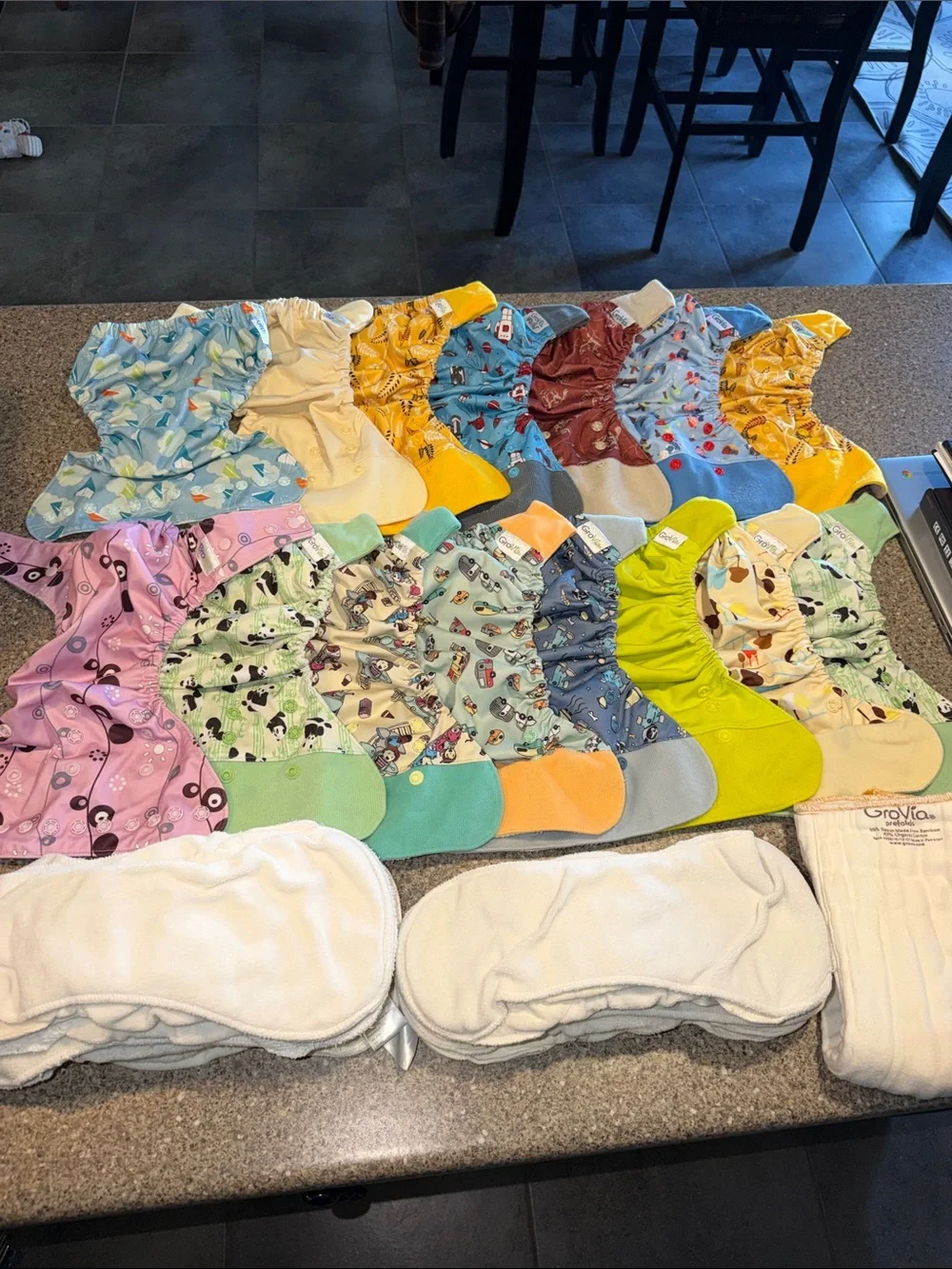 GroVia Multi-Color Reusable Cloth Training Pants diaper system